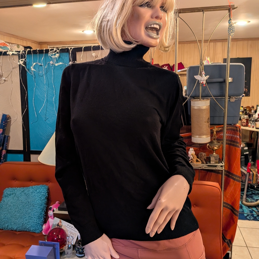 Calvin Klein Black Long Sleeve Turtle Neck